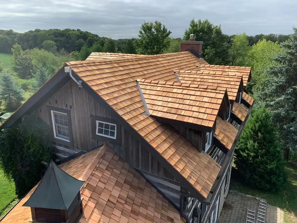 A finished residential roof
