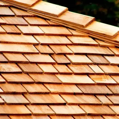 Cedar shake roofing detail